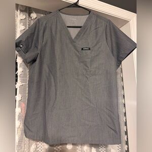 Jaanuu Charcoal Grey V-neck Scrub Top